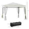 Outsunny 10' x 10' Pop Up Canopy Tent with Netting, Instant Gazebo, Ez up Screen House Room with Carry Bag, Height Adjustable, for Outdoor, Garden