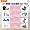 5 in 1 Heat Press Machine 15x15 in 30oz Tumbler Press T-Shirts Black