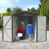 Motorcycle Outdoor Storage Shed With Window ,without tracks and fixtures ,Grey