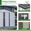 10X8 FT Outdoor Storage Shed, All Weather Metal Sheds with Lockable Doors, Tool Shed for Garden, Patio, Backyard, Lawn, Grey