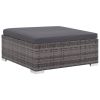 6 Piece Patio Lounge Set with Cushions Poly Rattan Gray - Grey