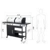 3-Burner Propane Gas BBQ Grill with Side Burner, combined with charcoal grill