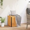 Patio Cushion Box 17.7"x17.7"x17.7"/20.9" Solid Wood Acacia and Steel
