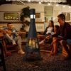 47.6" Tall Chiminea Outdoor Patio Fireplace Metal Wood Burning Outdoor Fire Pit, Black