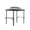 Grill Gazebo 8' Ã— 6', Aluminum BBQ Gazebo Outdoor Metal Frame with Shelves Serving Tables