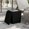 Patio Table with Removable Lid Black Polypropylene