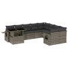 Garden Sofa Set Grey PE rattan 10 Piece Modular Garden Sofa Set