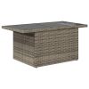 Garden Sofa Set Gray PE rattan, powder-coated steel, tempered glass