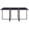11 Piece Patio Dining Set with Cushions Poly Rattan Brown - Brown