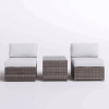 Fully Assembled Rattan Wicker 2-Person Seating Set with Cushions - as Pic