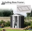 5X3 Feet Dark Grey Outdoor Storage Shed With Aluminum Alloy Frame With Base