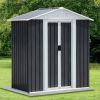 5X3 Feet Dark Grey Outdoor Storage Shed With Aluminum Alloy Frame With Base