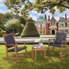 3 Pieces Acacia Wood Patio Rocking Chair Set with Side Table