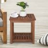 Outdoor Side Table Square End Tables for Patio, Porch, Garden, Indoor Outdoor Companion 17.7-inch