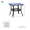 Patio Garden Wicker H18.91' Side Table with Tempered Glass Top