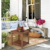 Outdoor Side Table Square End Tables for Patio, Porch, Garden, Indoor Outdoor Companion 17.7-inch