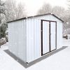 Metal garden sheds 6ftx8ft outdoor storage sheds white+offee