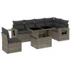 Garden Sofa Set Grey PE rattan 7-piece set Modular
