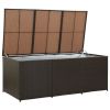 Patio Storage Box Poly Rattan 70.9"x35.4"x27.6" Brown