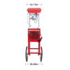Kaitu Popcorn Machine with Cart â€“ 6oz Popper with Stainless-steel Kettle, Heated Warming Deck, and Old Maids Drawer,Red