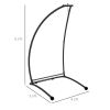 Outsunny Arch-Based Hammock Stand, Sturdy Iron Construction for Both Indoor & Outdoor Settings, Jet Black|