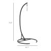 Outsunny Hanging Hammock Chair Stand Round Base 40.2 x 76.8 Black Sturdy Outdoor Relaxation
