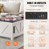 VEVOR 36" Farmhouse Coffee Table, Hinged Lift Top Square Coffee Table with Built-in Power Strip, Wooden Rustic Cocktail Table for Living Room, Bedroom