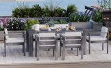 TREXM 7-Piece Patio Dining Table Set for 6, Outdoor furniture sets with 70.8" Rectangle Table