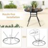 34 Inch Patio Dining Table with 1.5 inch Umbrella Hole for Garden34 Inch Patio Dining Table with 1.5 inch Umbrella Hole for Garden