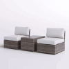 Fully Assembled Rattan Wicker 2-Person Seating Set with Cushions - as Pic