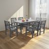 7 Piece HDPE Patio Outdoor Furniture Set for 6, Dining Table and Chairs,Outdoor Table with Umbrella Hole, Outdoor Dining Set for Garden, Backyard