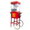 Kaitu Popcorn Machine with Cart â€“ 6oz Popper with Stainless-steel Kettle, Heated Warming Deck, and Old Maids Drawer,Red