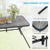 49 Inch Patio Rectangle Dining Table with Umbrella Hole