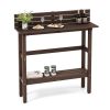 48" Patio Pub Height Table with Storage Shelf and Adjustable Foot Pads