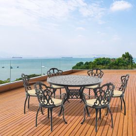 (Cushions In Random Colors)7-Piece Set Of Cast Aluminum Patio Furniture With Cushions(=OLD ITEM CODE W1710S00078)