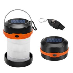 Wanjo Collapsible LED Solar Camping Lights With Free Multifunctional Whistle, Rechargeable Camping Latern, Portable Outdoor Gear For Camping Trav (Option: Wanjo)