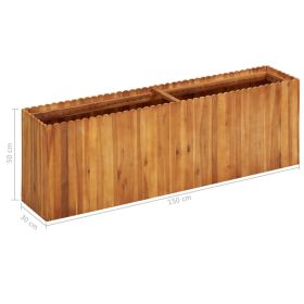vidaXL Garden Raised Bed 59"x11.8"x19.6" Solid Acacia Wood (Option: as picture)