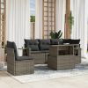 Garden Sofa Set Grey PE rattan Large Modular Garden Sofa Set