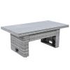 Outdoor Furniture Set Patio Rattan Furniture Set with an Adjustable Table, Recliners with Extendable Side Tables, and Two Ottomans For Patio, Lawn