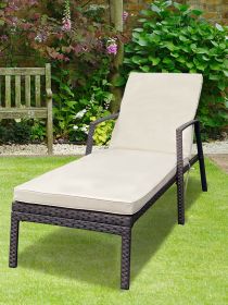 Outdoor Patio Lounge Chairs Rattan Wicker Patio Chaise Lounges Chair Brown (Color: as Pic)