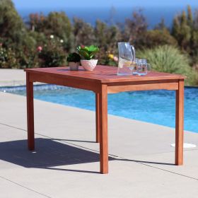 Malibu Outdoor Rectangular Patio Dining Table (Color: as Pic)