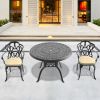 (Cushions In Random Colors)3-Piece Set Of Cast Aluminum Patio Furniture With Cushions