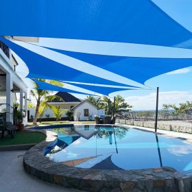 Artpuch Custom Size Sky Blue Sun Shade Sail Triangle Canopy 185 GSM Durable Fabric UV Block Awning for Outdoor Patio Garden Backyard (Customized (Color: Sky Blue, size: 06X09X09)