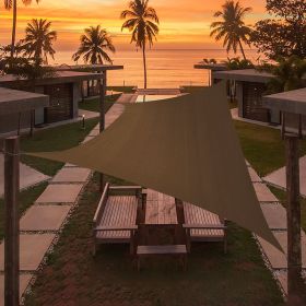 Artpuch Custom Size Brown Sun Shade Sail Triangle Canopy 185 GSM Durable Fabric UV Block Awning for Outdoor Patio Garden Backyard (Customized Ava (Color: Brown, size: 15'x15')
