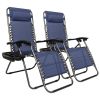 Infinity Zero Gravity Chair Pack 2, Outdoor Lounge Patio Chairs with Pillow and Utility Tray Adjustable Folding Recliner for Deck,Patio,Beach,Yard