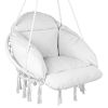 VEVOR Hammock Swinging Chair MacramÃ© Hanging Chair with Cushion Indoor & Outdoor
