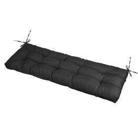 Bench Seat Cushion For Indoor Outdoor Furniture Non Slip Long Chair Cushion with Ties Strap Waterproof Swing Cushion 51.18x19.68IN For Garden Patio Ba (type: Waterproof_10_Black)