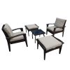 Outdoor Patio Lounge Chairs Rattan Wicker Patio Chaise Lounges Chair Patio Lounger Furniture with 5-Level Adjustable Backrest & Removable Cushioned Se