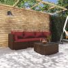 Garden Lounge Set Brown and Cinnamon red