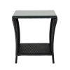 Outdoor Patio Square End Table for Porch Garden Backyard